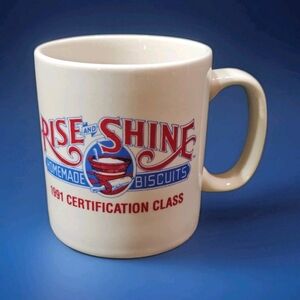 Rare Hardee's Coffee Mug Rise & Shine Homemade Biscuits 1991 Certification Class